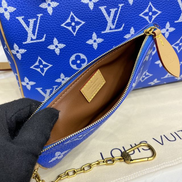 Louis vuitton original soft calfskin speedy P9 40 M24418 blue