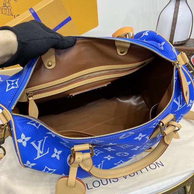 Louis vuitton original soft calfskin speedy P9 40 M24418 blue