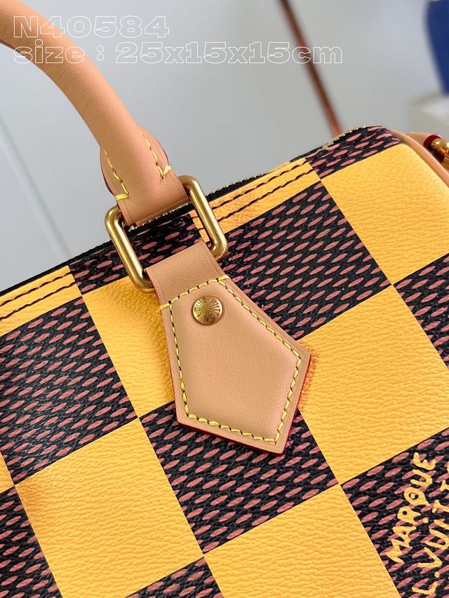 Louis vuitton origianl damier canvas speedy 25 N40584 yellow