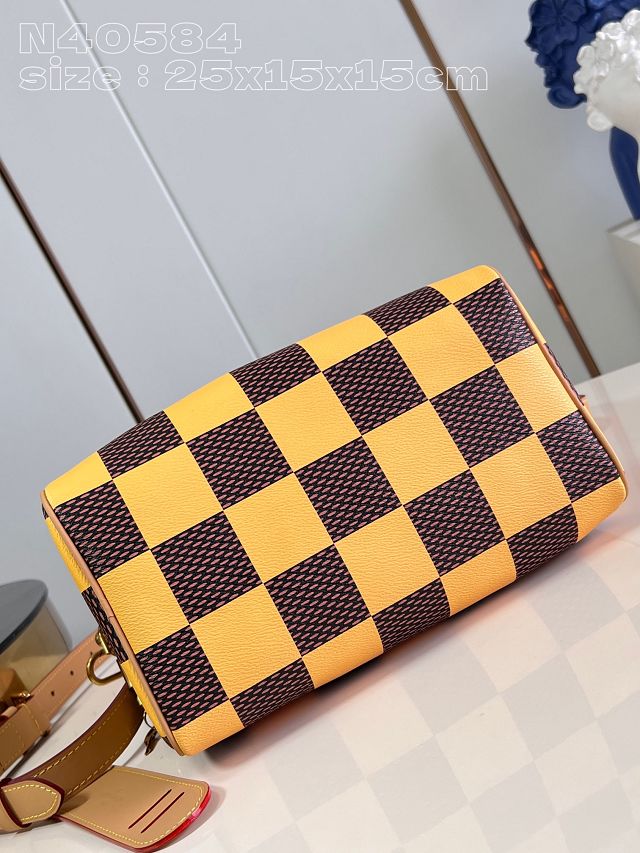 Louis vuitton origianl damier canvas speedy 25 N40584 yellow