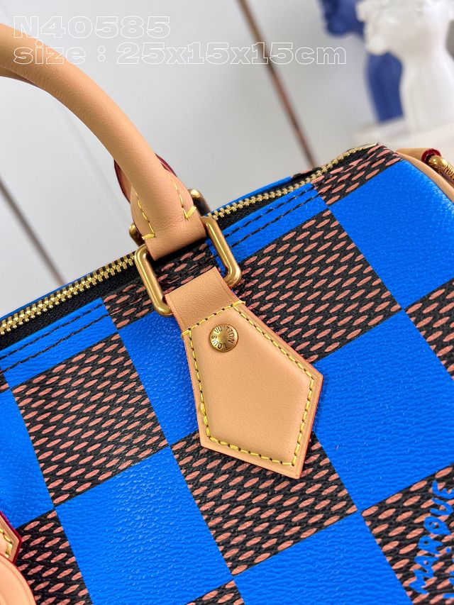 Louis vuitton origianl damier canvas speedy 25 N40585 blue