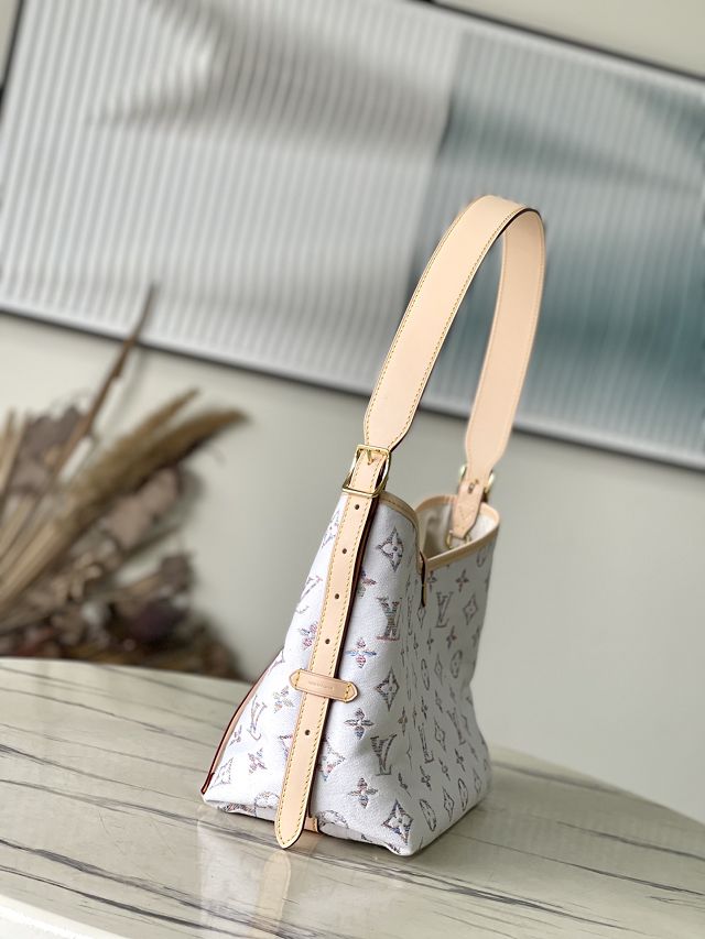 Louis vuitton original jacquard fabric carryall pm M24707 white