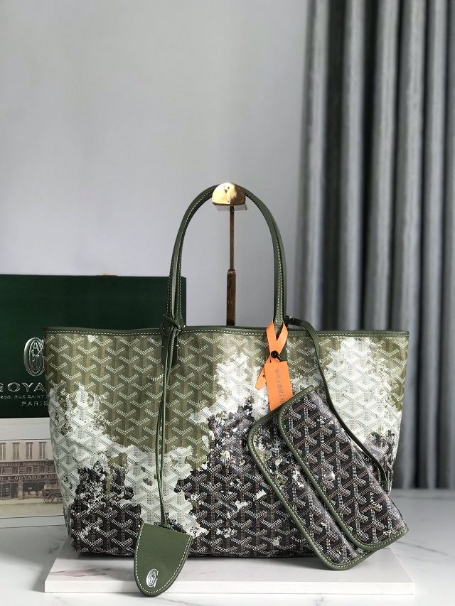 Goyard original canvas saint louis PM bag GY0112 black&green