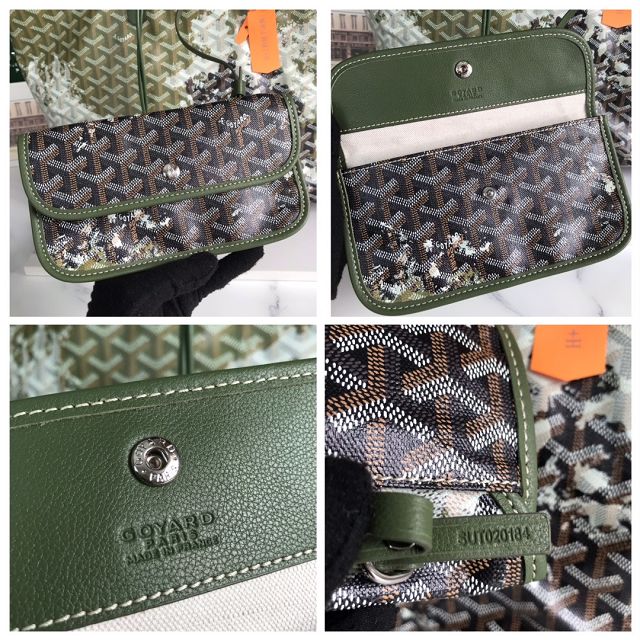 Goyard original canvas saint louis PM bag GY0112 black&green