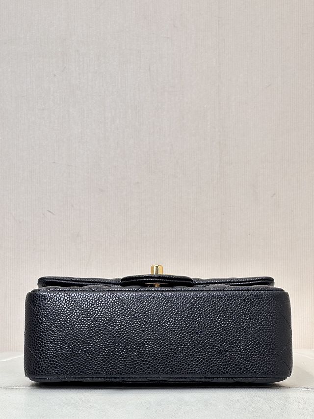 CC original grained calfskin mini flap bag A69900 black