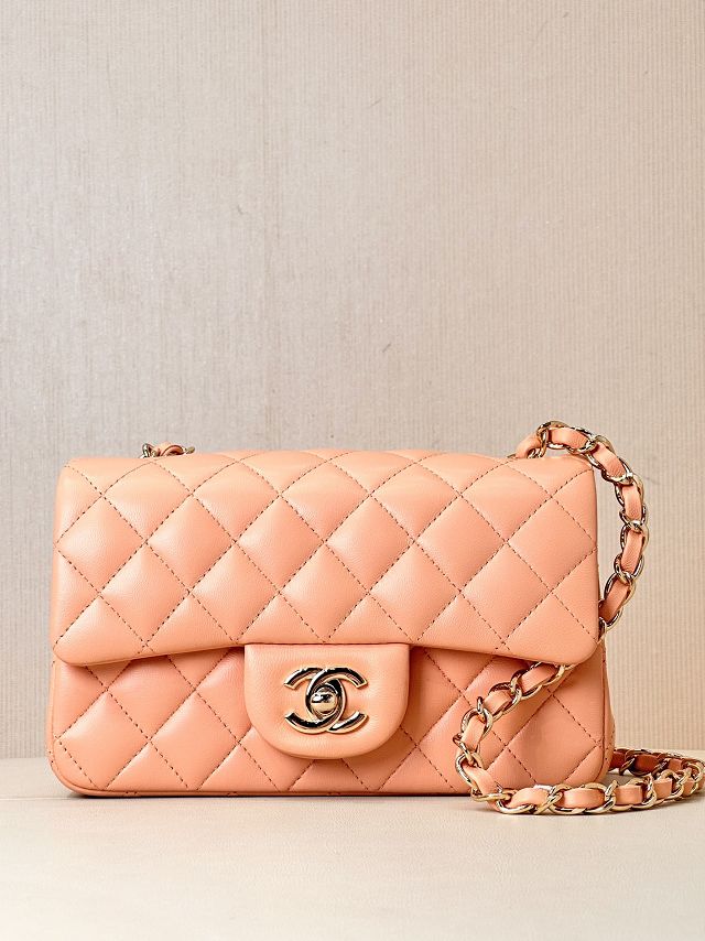 CC original lambskin mini flap bag A69900 coral