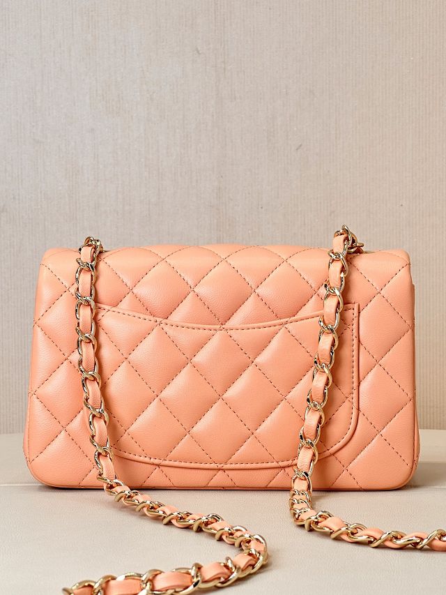 CC original lambskin mini flap bag A69900 coral