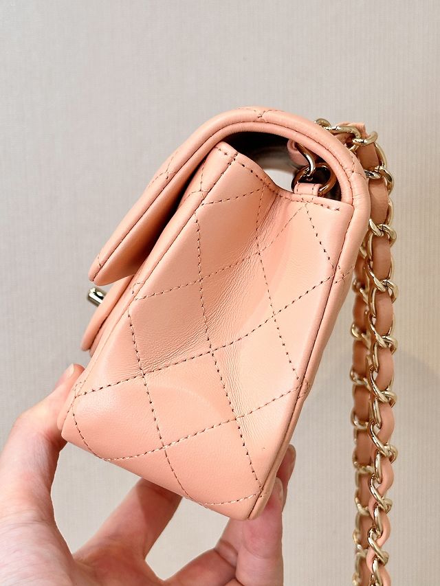 CC original lambskin mini flap bag A69900 coral