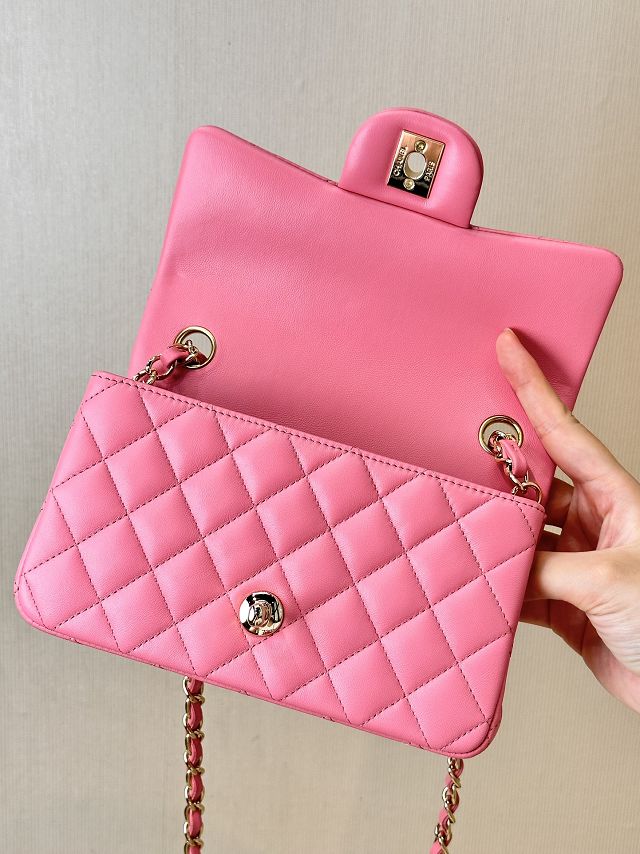 CC original lambskin mini flap bag A69900 pink