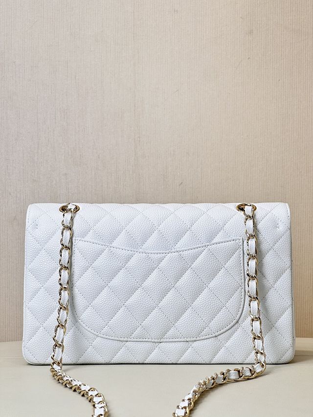 CC original grained calfskin medium flap bag A01112 white