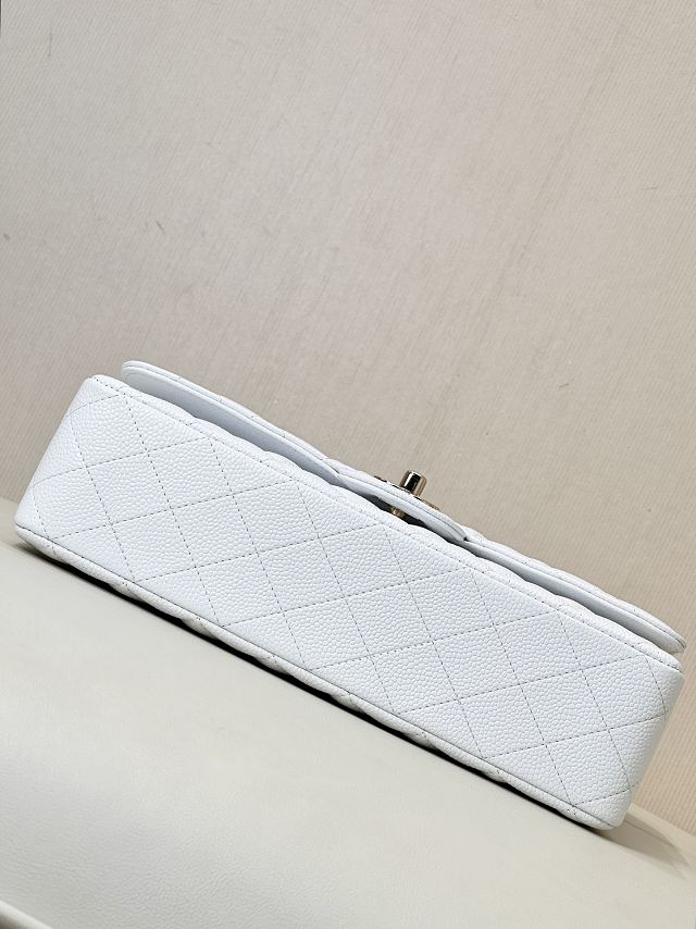 CC original grained calfskin medium flap bag A01112 white