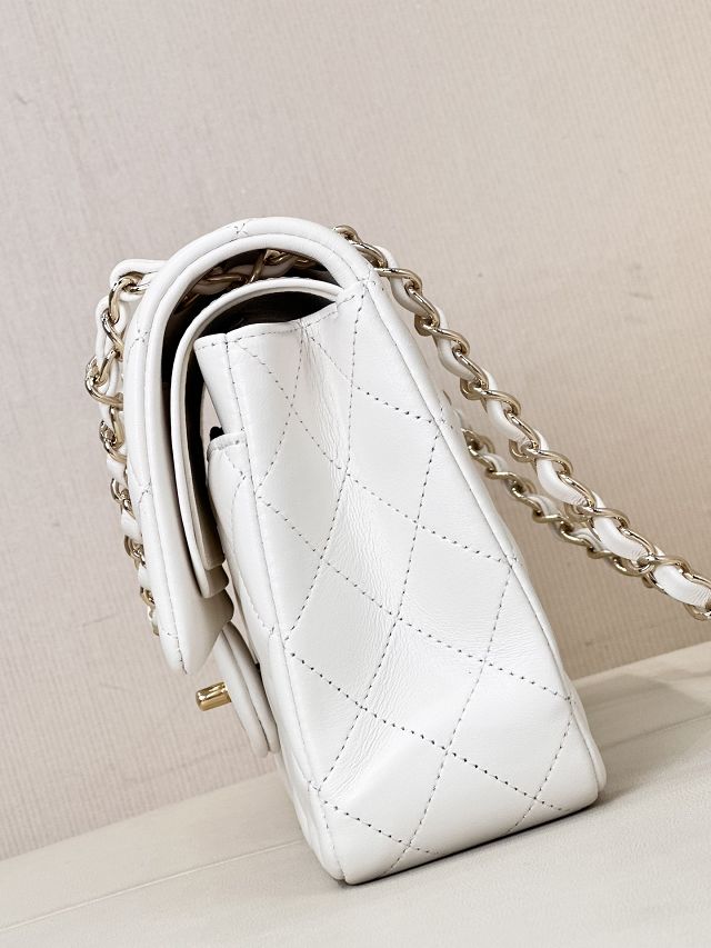 CC original lambskin medium flap bag A01112 white