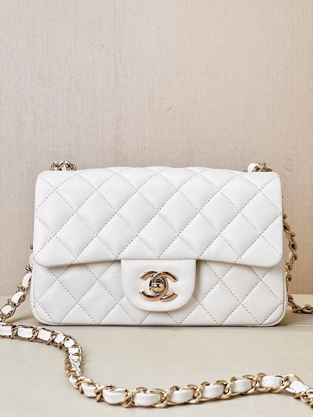 CC original lambskin mini flap bag A69900 white