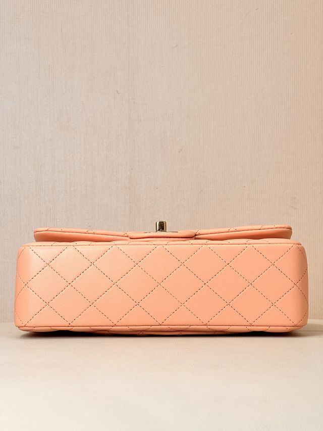 CC original lambskin small flap bag A01113 light coral