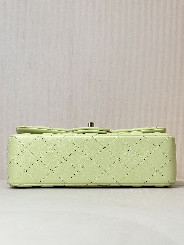 CC original lambskin small flap bag A01113 light green