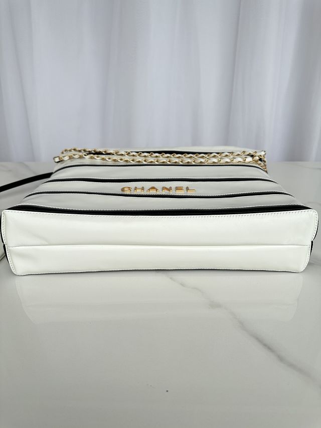 2024 CC original calfskin 22 small handbag AS3260 white&black