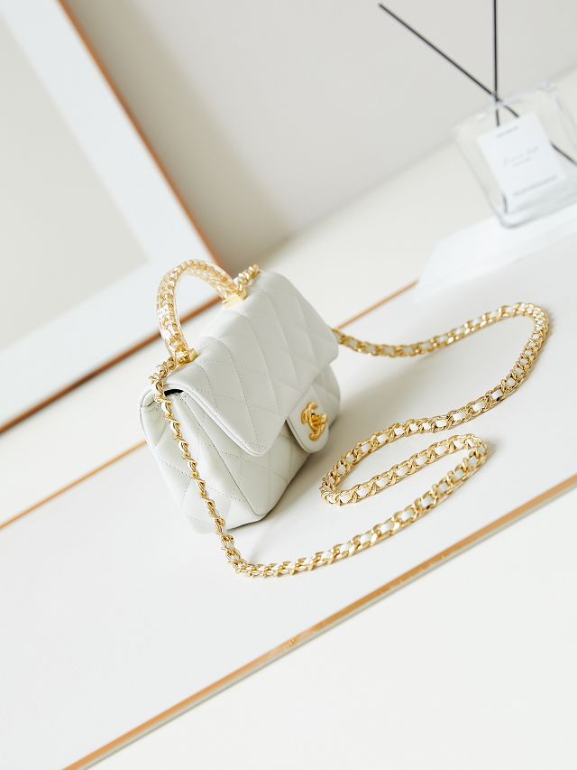 2024 CC original lambskin small flap bag AS4847 white