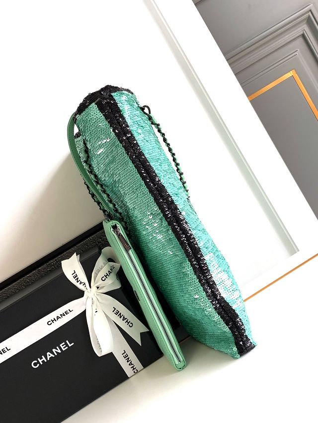 2024 CC original sequins tote bag AS4856 green