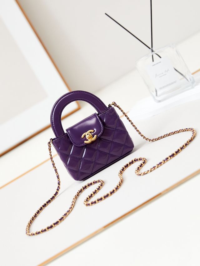 CC original calfskin clutch with chain AP3435 purple