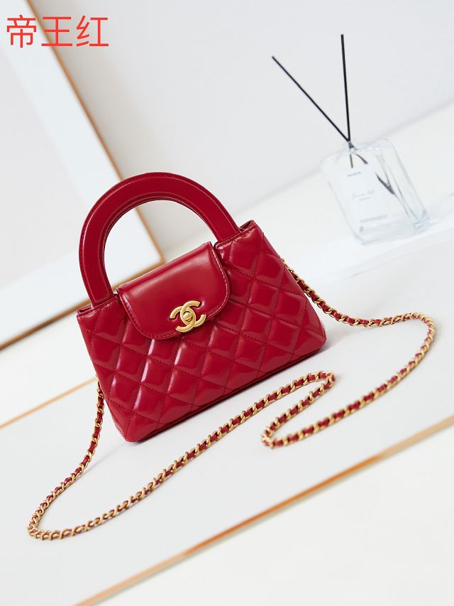 CC original calfskin mini shopping bag AS4416 red