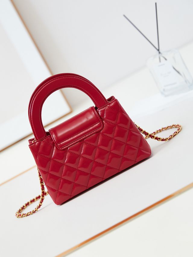 CC original calfskin mini shopping bag AS4416 red