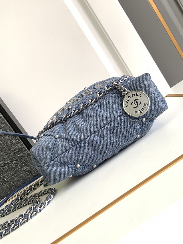 2024 CC original denim 22 mini handbag AS3980 blue