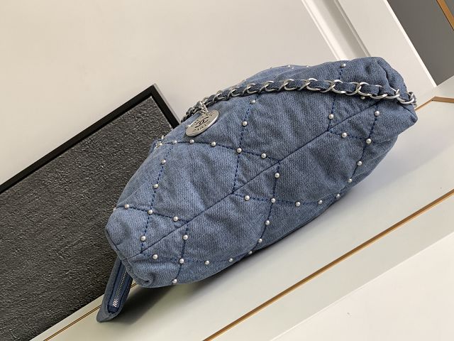 2024 CC original denim 22 small handbag AS3260 blue