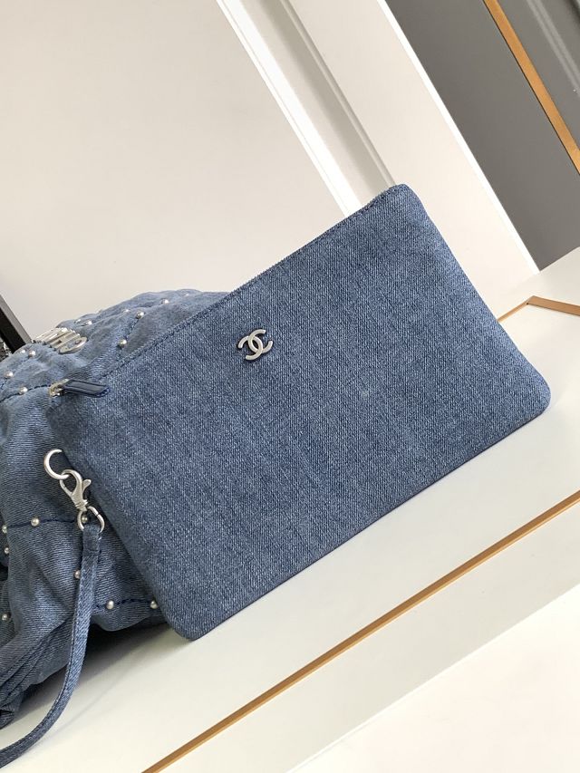 2024 CC original denim 22 small handbag AS3260 blue