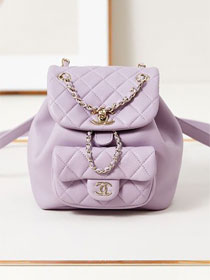 CC original calfskin mini backpack AS2908 light purple