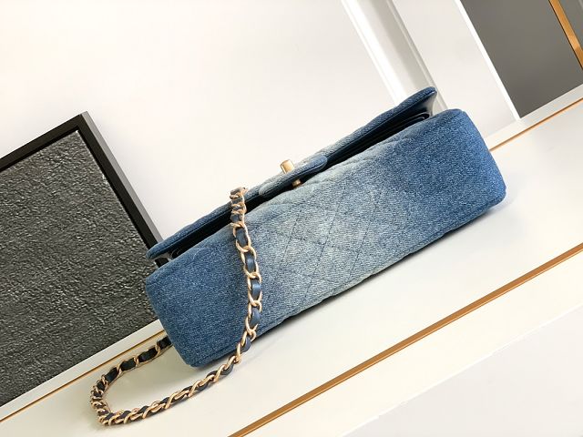 CC original denim medium flap bag A01112 blue