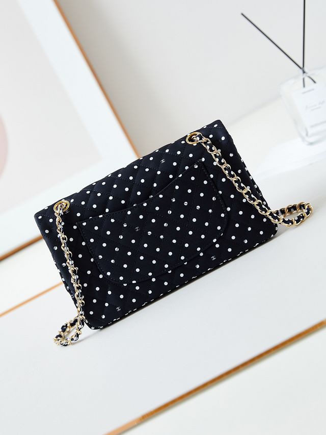 CC original fabric meidum flap bag A01112 black