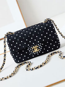 CC original fabric mini flap bag A69900 black