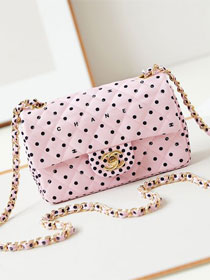 CC original fabric mini flap bag A69900 pink