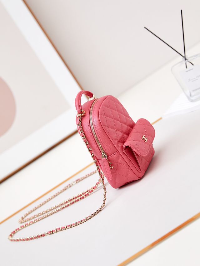 CC original grained calfskin mini backpack AP3753 rose red