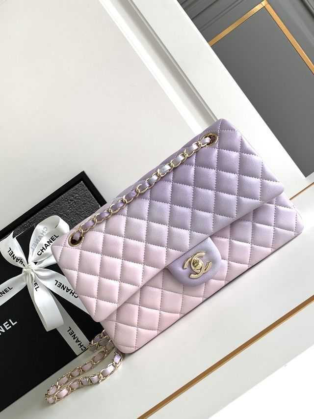 CC original lambskin meidum flap bag A01112 purple