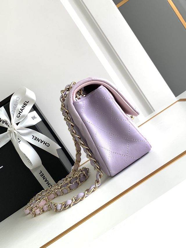 CC original lambskin mini flap bag A69900 purple