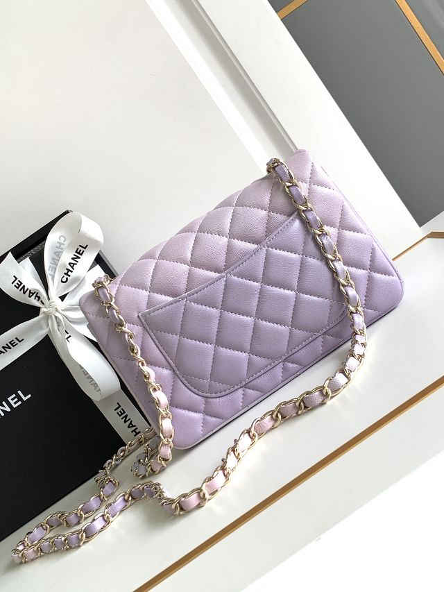 CC original lambskin mini flap bag A69900 purple