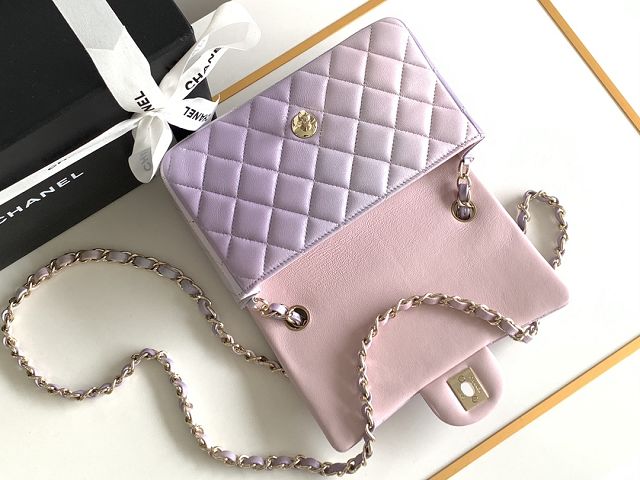 CC original lambskin mini flap bag A69900 purple