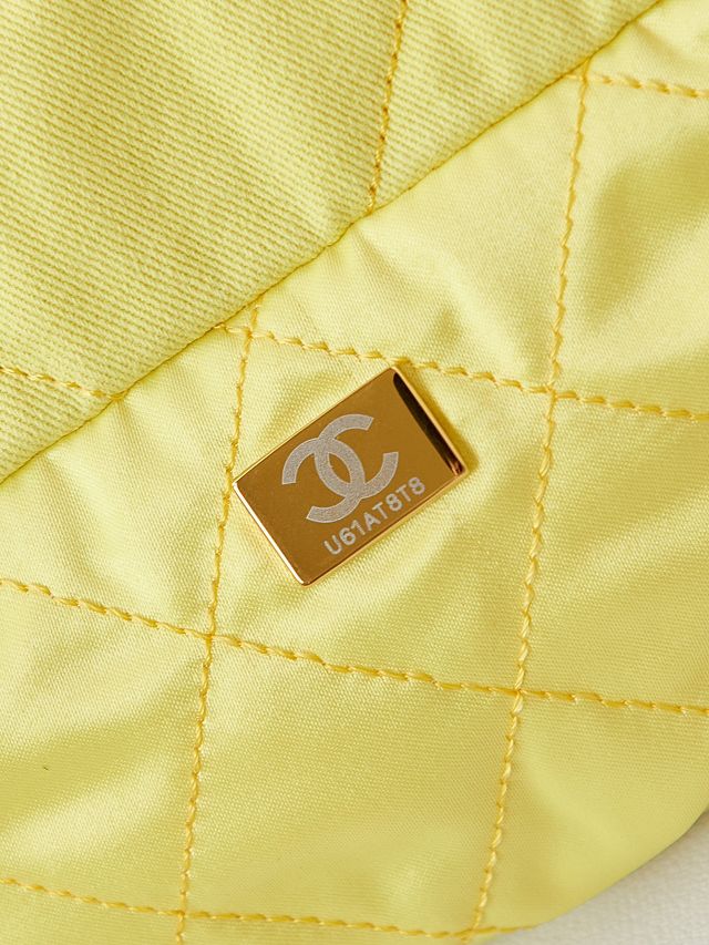 2024 CC original fabric small 22 backpack AS3260 lemon yellow