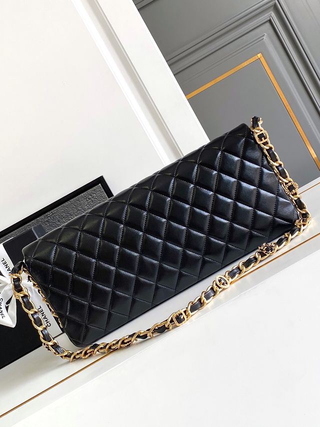 CC original lambskin clutch with chain AP5006 black