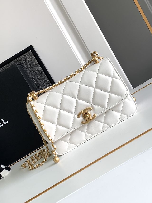 2024 CC original calfskin mini flap bag AS4875 white