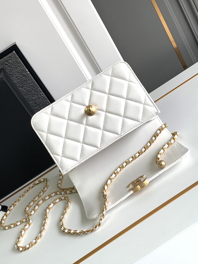 2024 CC original calfskin mini flap bag AS4875 white