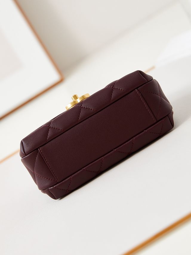 2024 CC original lambskin mini flap bag AS4986 bordeaux