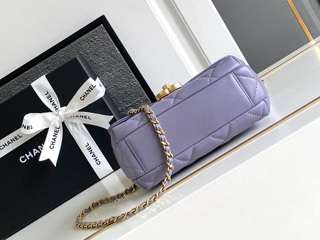 2024 CC original lambskin mini flap bag AS4986 light purple