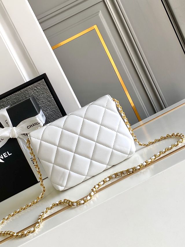 2024 CC original lambskin mini flap bag AS4986 white