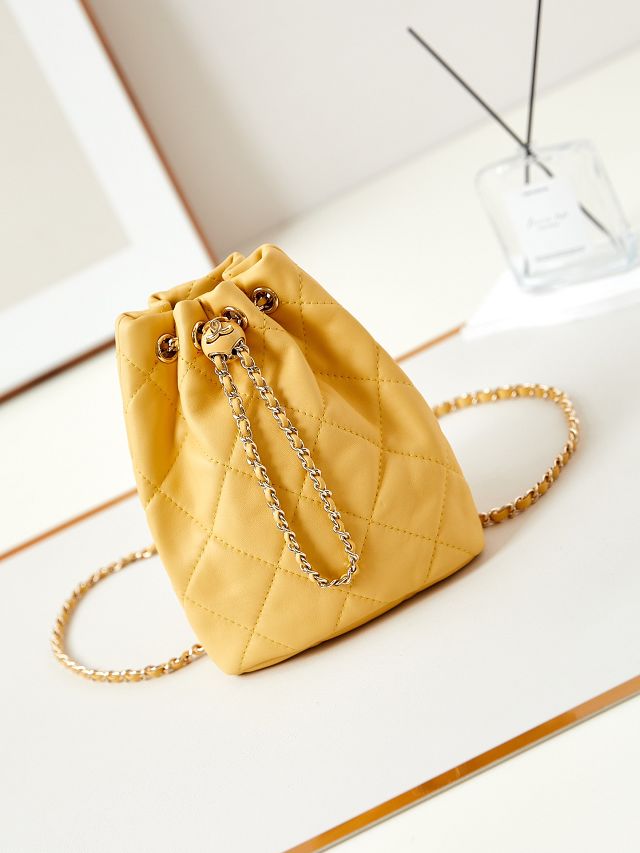 2024 CC original lambskin small backpack AS4810 yellow