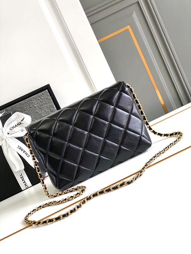 2024 CC original lambskin small flap bag AS4986 black