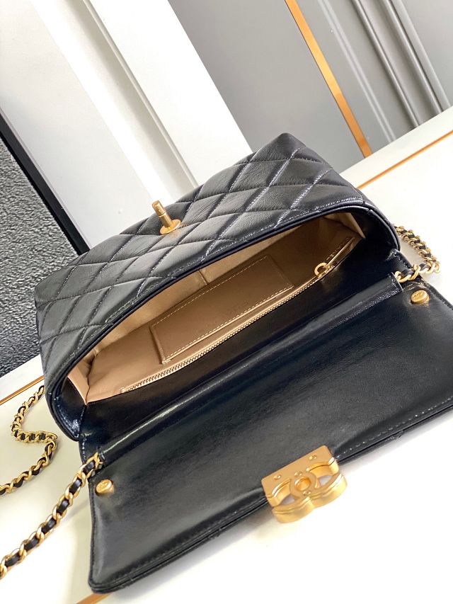 2024 CC original lambskin small flap bag AS4986 black