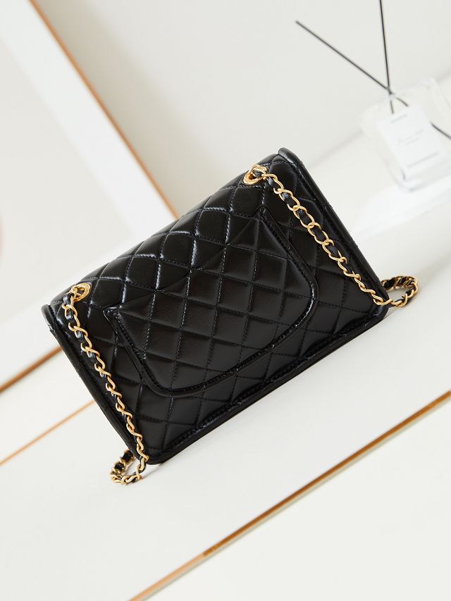 2024 CC original calfskin small  flap bag AS4687 black