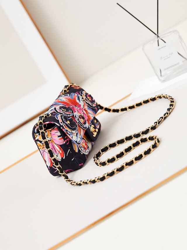 CC original fabric mini flap bag A69900 black